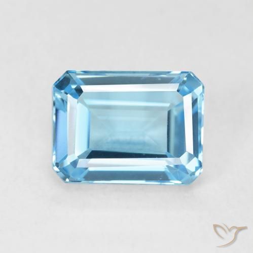 2.13ct Natural Azul Suizo Topacio, corte esmeralda, VVS