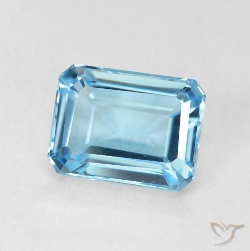 Topacio Azul Suizo natural de 2.13 ct, Corte Octágono / Esmeralda, VVS