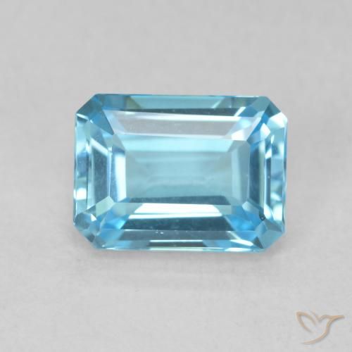 1.85ct Natural Azul Suizo Topacio, corte esmeralda, VVS