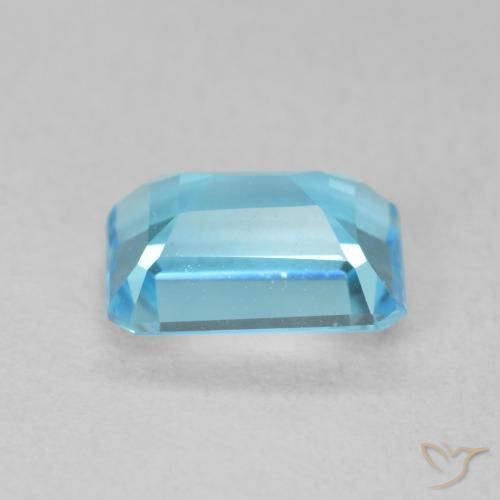Topacio Azul Suizo natural de 1.85 ct, Corte Octágono / Esmeralda, VVS