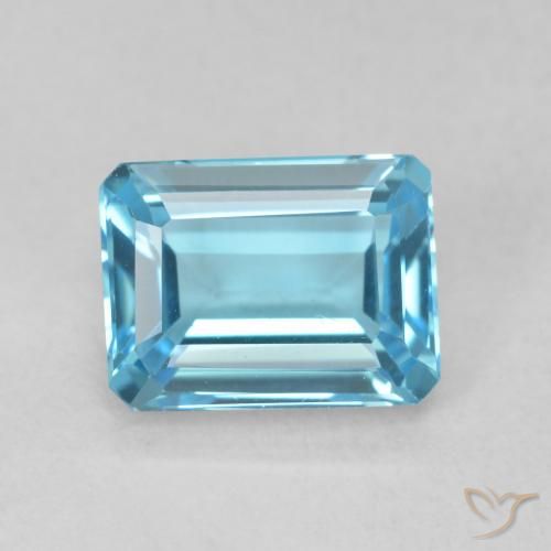 2.06ct Natural Azul Suizo Topacio, corte esmeralda, VVS