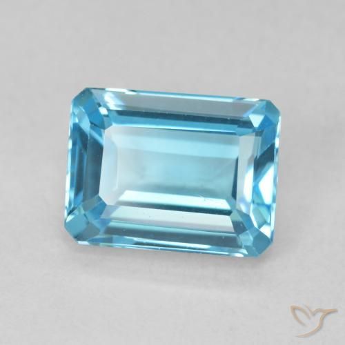 Topacio Azul Suizo natural de 2.06 ct, Corte Octágono / Esmeralda, VVS