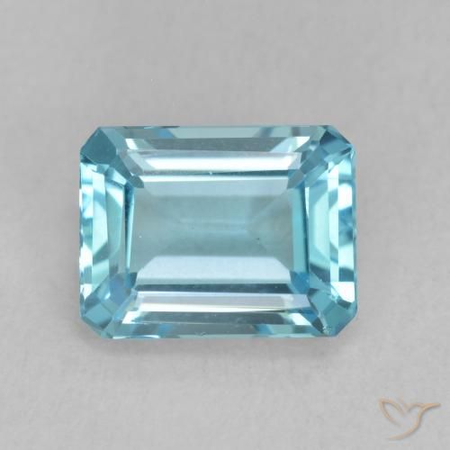 1.92ct Natural Azul Suizo Topacio, corte esmeralda, VVS