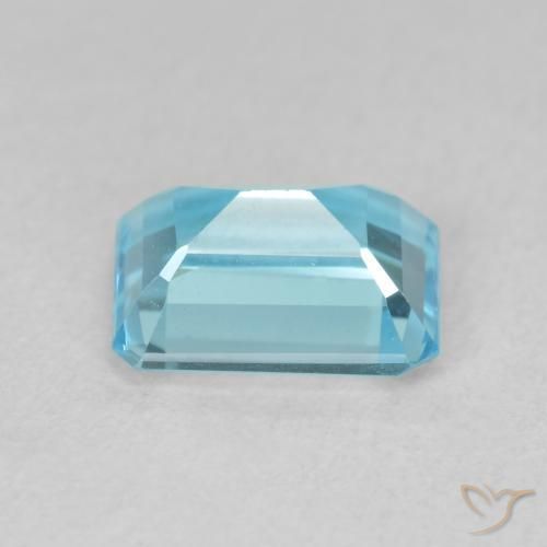 Topacio Azul Suizo natural de 1.92 ct, Corte Octágono / Esmeralda, VVS