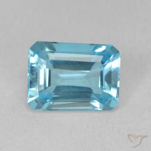 1.91ct Natural Azul Suizo Topacio, corte esmeralda, VVS