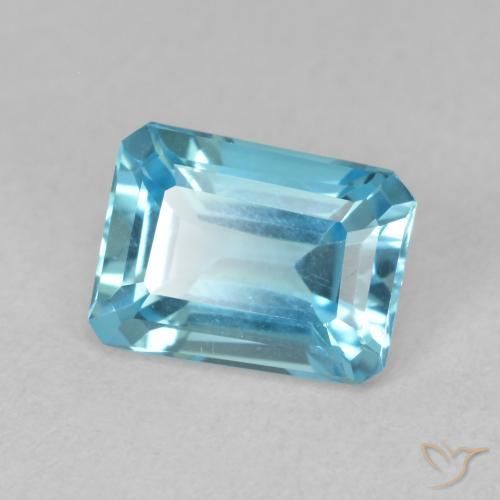 Topacio Azul Suizo natural de 1.91 ct, Corte Octágono / Esmeralda, VVS
