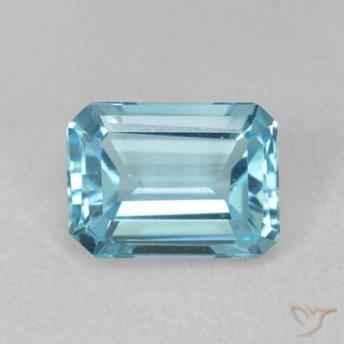 1.86ct Natural Azul Suizo Topacio, corte esmeralda, VVS
