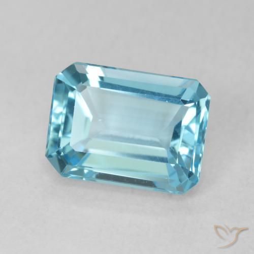 Topacio Azul Suizo natural de 1.86 ct, Corte Octágono / Esmeralda, VVS