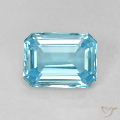 1.82ct Natural Azul Cielo Topacio, corte esmeralda, VVS