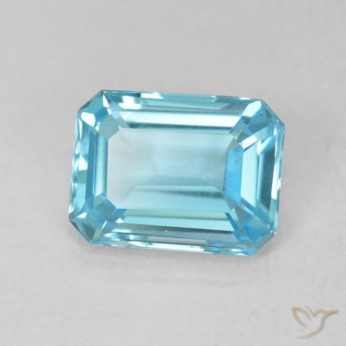Topacio Azul Cielo natural de 1.82 ct, Corte Octágono / Esmeralda, VVS