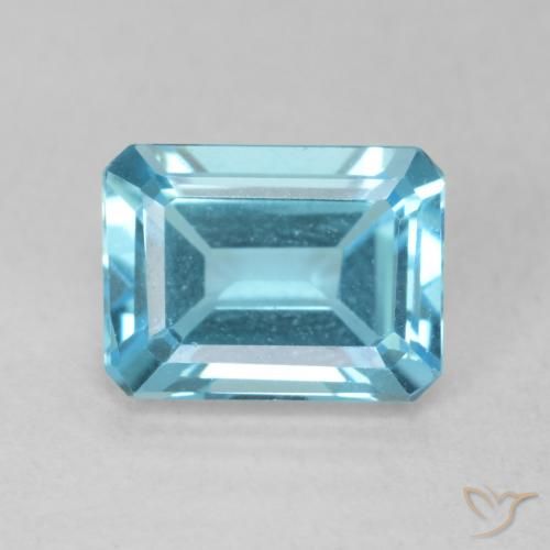 2.15ct Natural Azul maya intenso Topacio, corte esmeralda, VVS