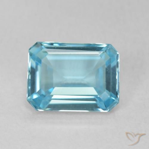 1.87ct Natural Celeste Topacio, corte esmeralda, VVS