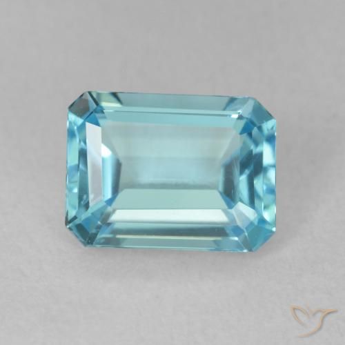 1.99ct Natural Azul Suizo Topacio, corte esmeralda, VVS