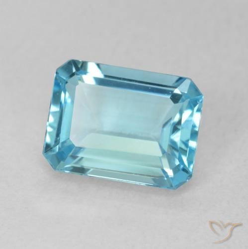 Topacio Azul Suizo natural de 1.99 ct, Corte Octágono / Esmeralda, VVS