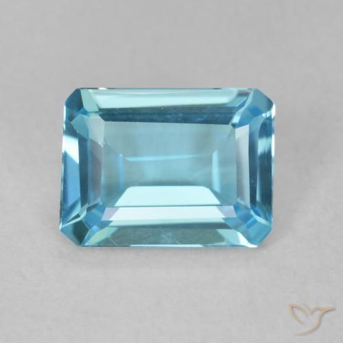 1.65ct Natural Azul Suizo Topacio, corte esmeralda, VVS