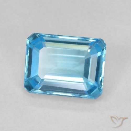 Topacio Azul Suizo natural de 2.00 ct, Corte Octágono / Esmeralda, VVS