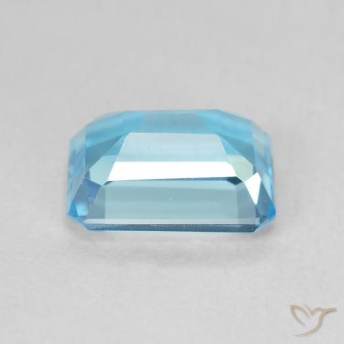 Topacio Azul Suizo natural de 2.00 ct, Corte Octágono / Esmeralda, VVS