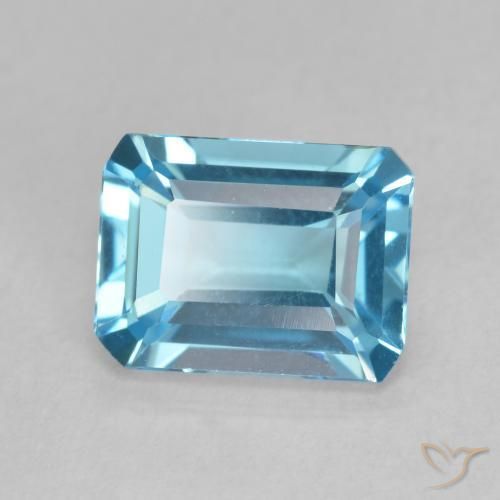 Topacio Azul Suizo natural de 1.94 ct, Corte Octágono / Esmeralda, VVS