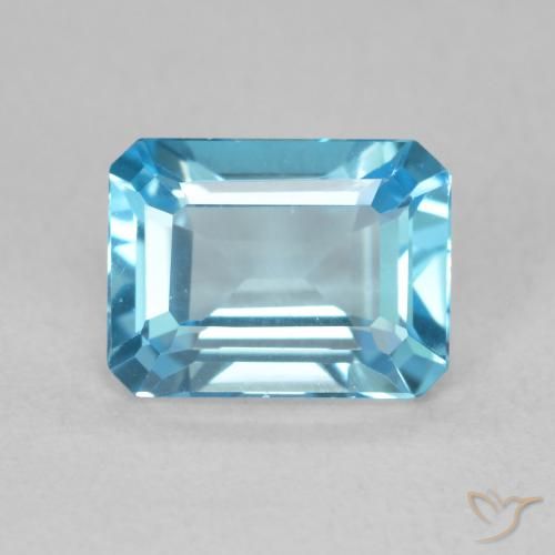 1.92ct Natural Azul Suizo Topacio, corte esmeralda, VVS