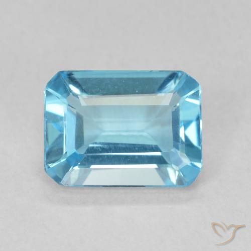 1.68ct Natural Azul Suizo Topacio, corte esmeralda, VVS