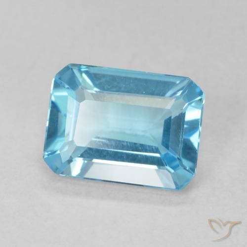 Topacio Azul Suizo natural de 1.68 ct, Corte Octágono / Esmeralda, VVS
