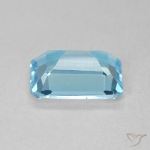 Topacio Azul Suizo natural de 1.68 ct, Corte Octágono / Esmeralda, VVS