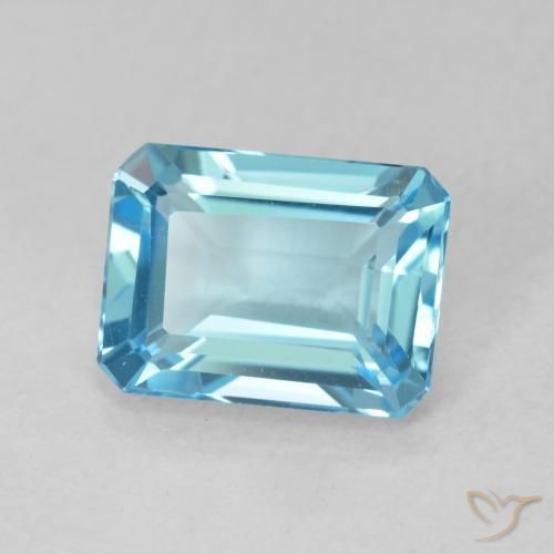 Topacio Azul Suizo natural de 1.88 ct, Corte Octágono / Esmeralda, VVS