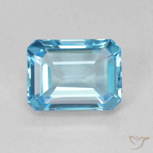 2.03ct Natural Azul Suizo Topacio, corte esmeralda, VVS