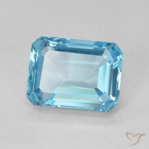 Topacio Azul Suizo natural de 2.03 ct, Corte Octágono / Esmeralda, VVS