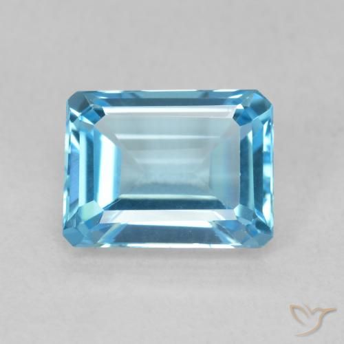 2.15ct Natural Azul Suizo Topacio, corte esmeralda, VVS