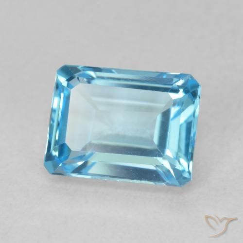 Topacio Azul Suizo natural de 2.15 ct, Corte Octágono / Esmeralda, VVS
