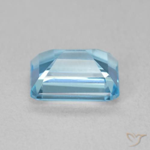 Topacio Azul Suizo natural de 2.15 ct, Corte Octágono / Esmeralda, VVS