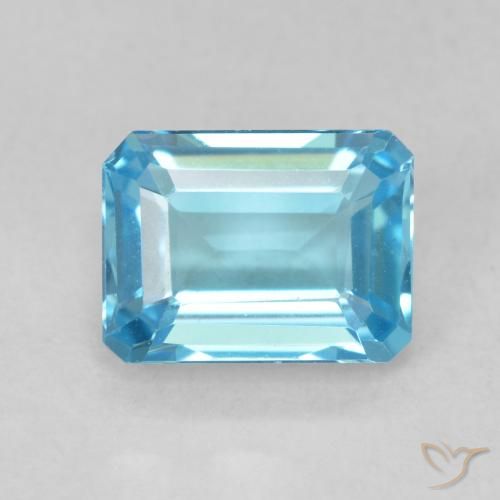2.03ct Natural Azul Suizo Topacio, corte esmeralda, VVS
