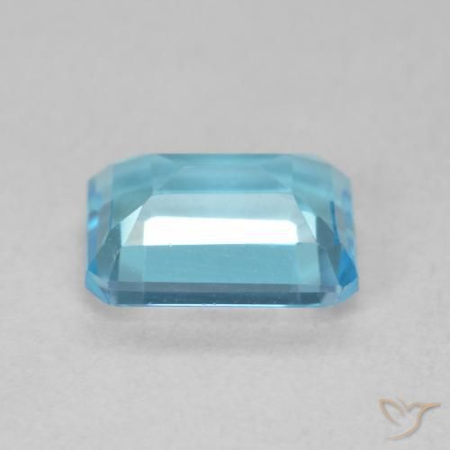 Topacio Azul Suizo natural de 2.03 ct, Corte Octágono / Esmeralda, VVS