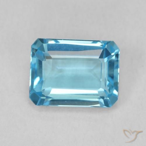 1.93ct Natural Azul Suizo Topacio, corte esmeralda, VVS