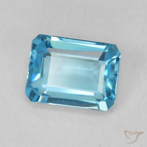 Topacio Azul Suizo natural de 1.93 ct, Corte Octágono / Esmeralda, VVS