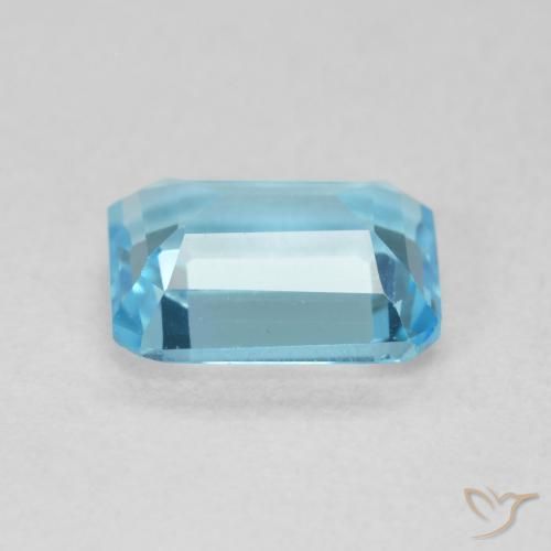 Topacio Azul Suizo natural de 1.93 ct, Corte Octágono / Esmeralda, VVS
