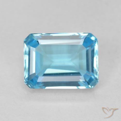 1.96ct Natural Azul Suizo Topacio, corte esmeralda, VVS