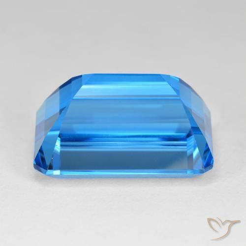 Topacio Azul Suizo natural de 61.60 ct, Corte Octágono / Esmeralda, IF