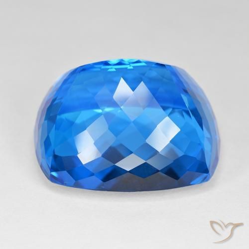 Topacio Azul Suizo natural de 121.81 ct, Forma Cojín, IF
