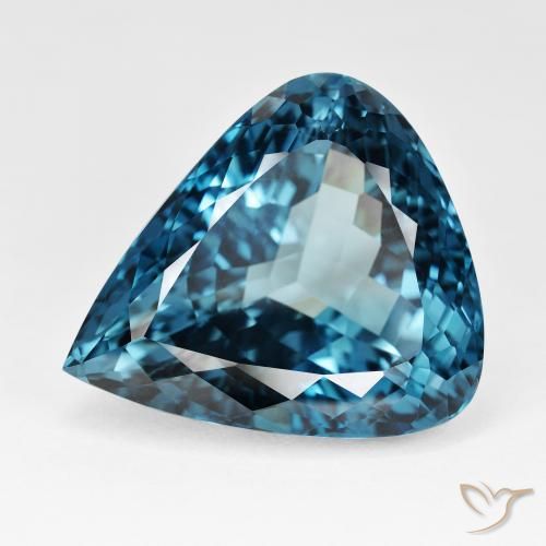 95.69ct Natural Azul Londres Topacio, En forma de pera, IF
