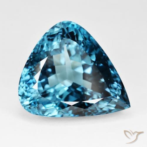 Topacio Azul Londres natural de 95.69 ct, En forma de pera, IF