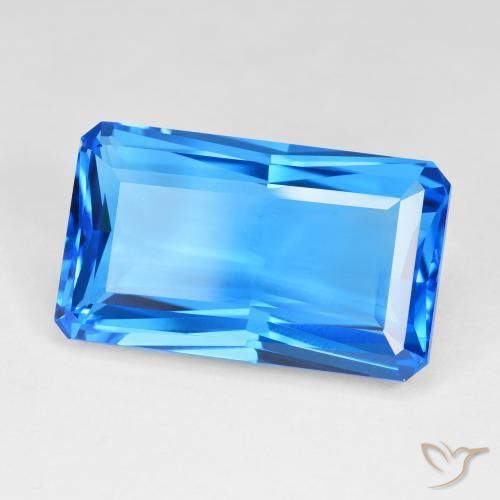 Topacio Azul suizo intenso natural de 51.23 ct, Corte Octágono / Esmeralda, IF