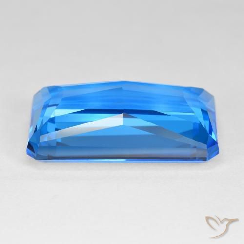 Topacio Azul suizo intenso natural de 51.23 ct, Corte Octágono / Esmeralda, IF
