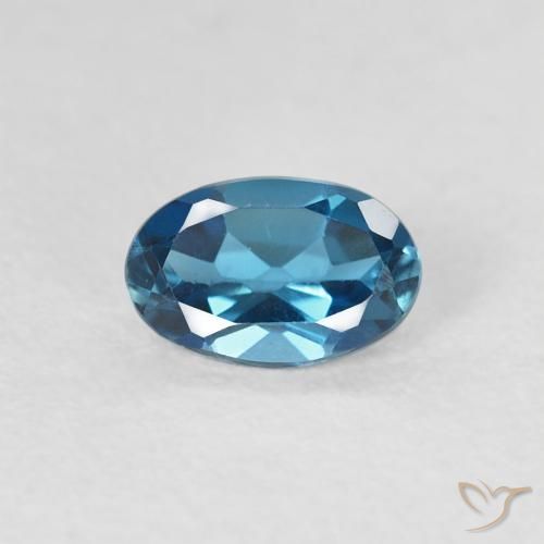 0.57ct Natural Azul Londres Topacio, Ovalada, VVS-VS