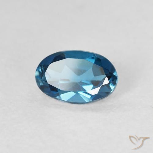 Topacio Azul Londres natural de 0.57 ct, Ovalada, VVS-VS