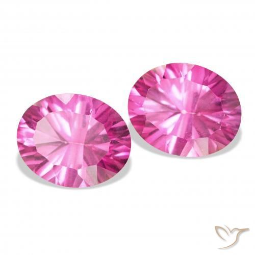 Gemas de Topacio Rosado intenso natural de 6.11 ct, Ovalada, VS