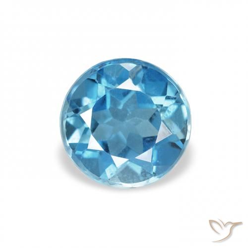 0.88ct Azul Londres Topacio, Redondo, VS
