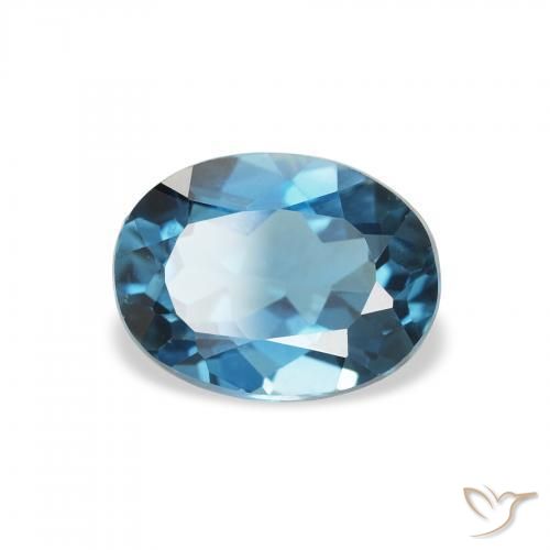 Topacio Azul Londres natural de 1.62 ct, Ovalada, VVS-VS