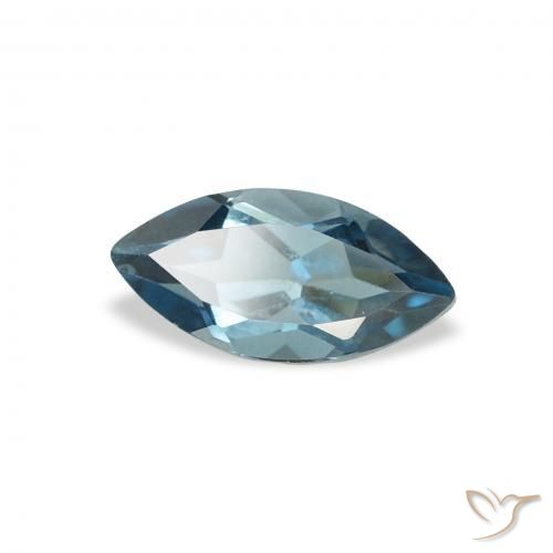 Topacio Azul Londres natural de 0.68 ct, Marquesa, VS